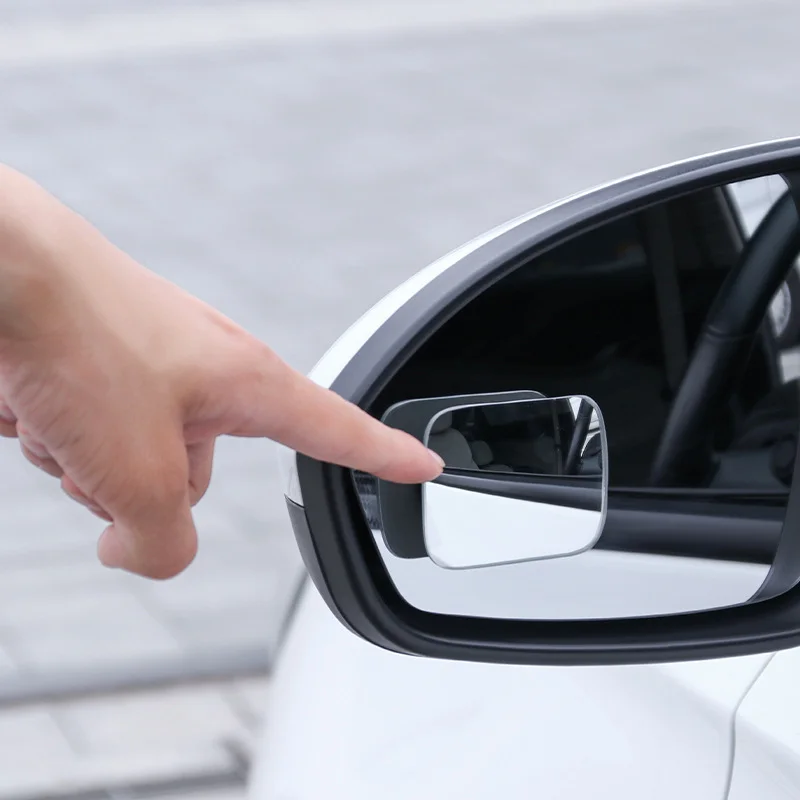 Espejo de punto ciego para coche, accesorio de seguridad con ángulo amplio ajustable, sin marco, convexo, para estacionamiento, 2 piezas