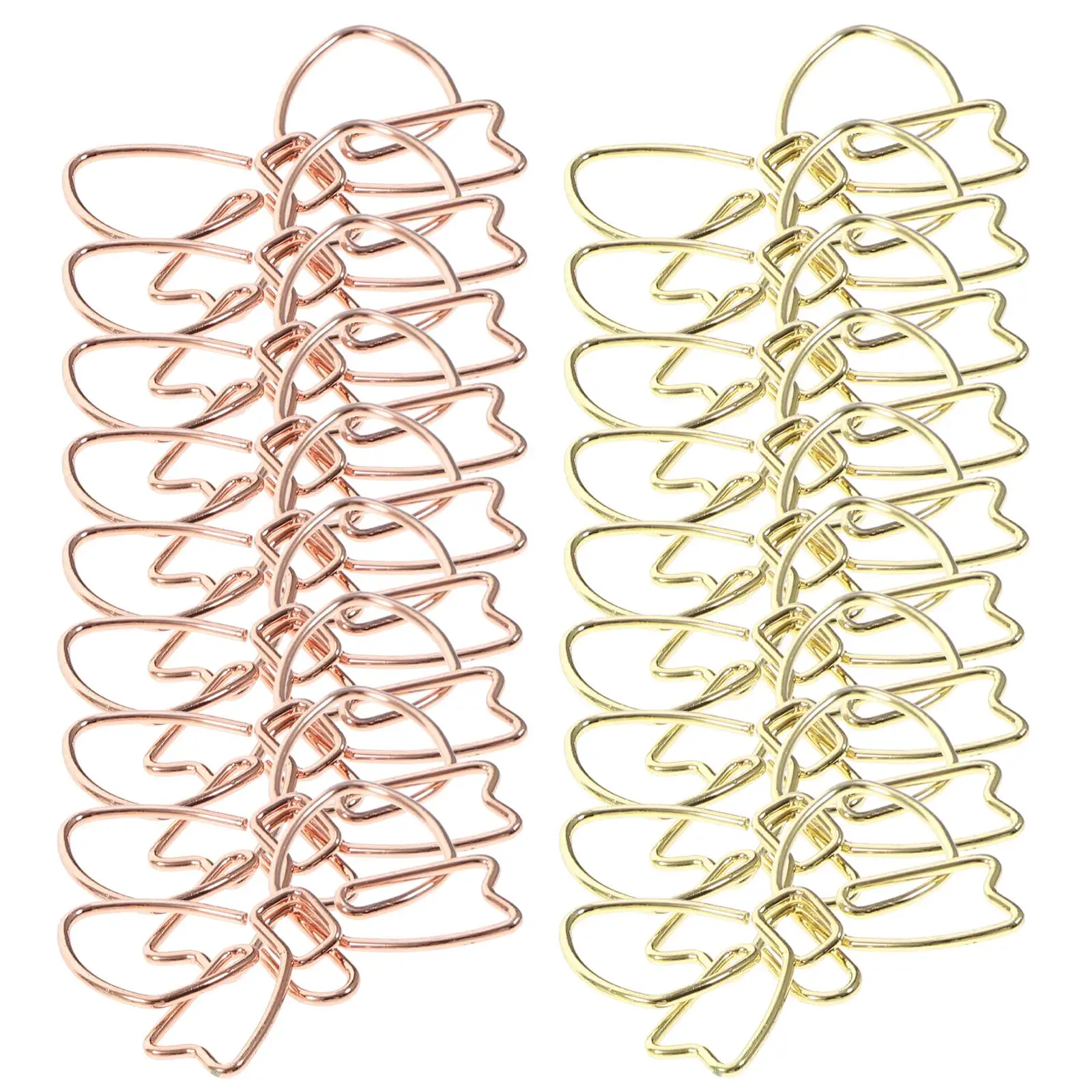 

20 Pcs Bow Paper Clips Shaped For Office School Document Fixing Clips Multi Purpose Decorative Stationery Supplies