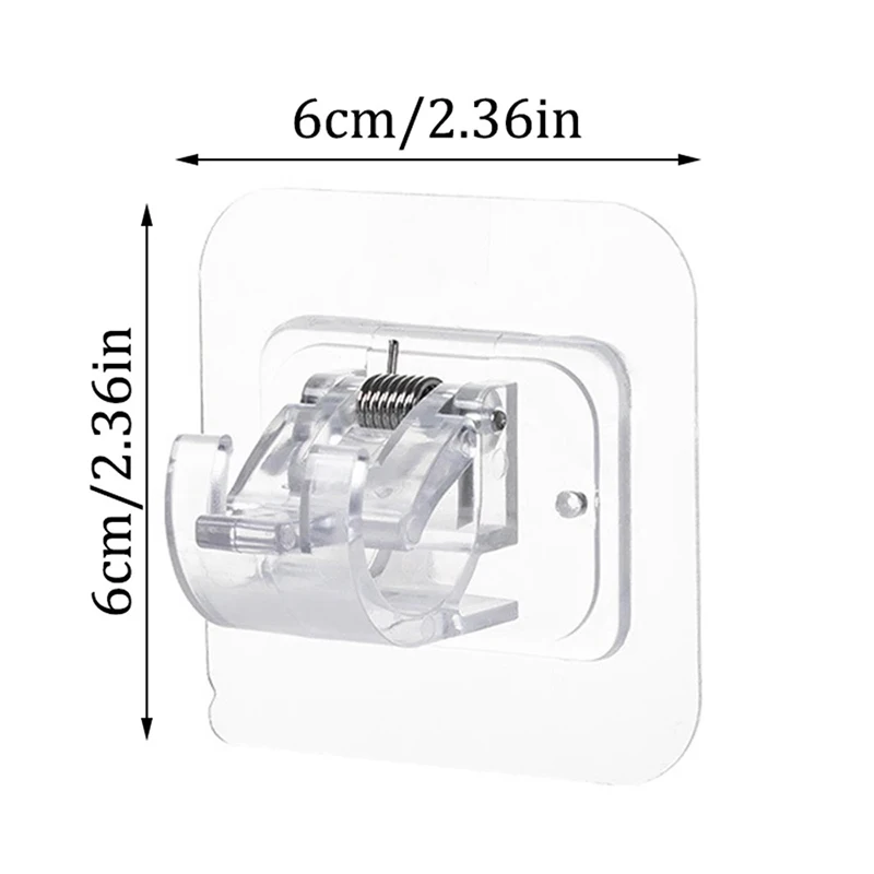 Cortina Rod Gancho Retentor, Sem Punch Paste Bracket, Telescópico Rod Stick Hook, Braçadeira Titular Ganchos, 2Pcs