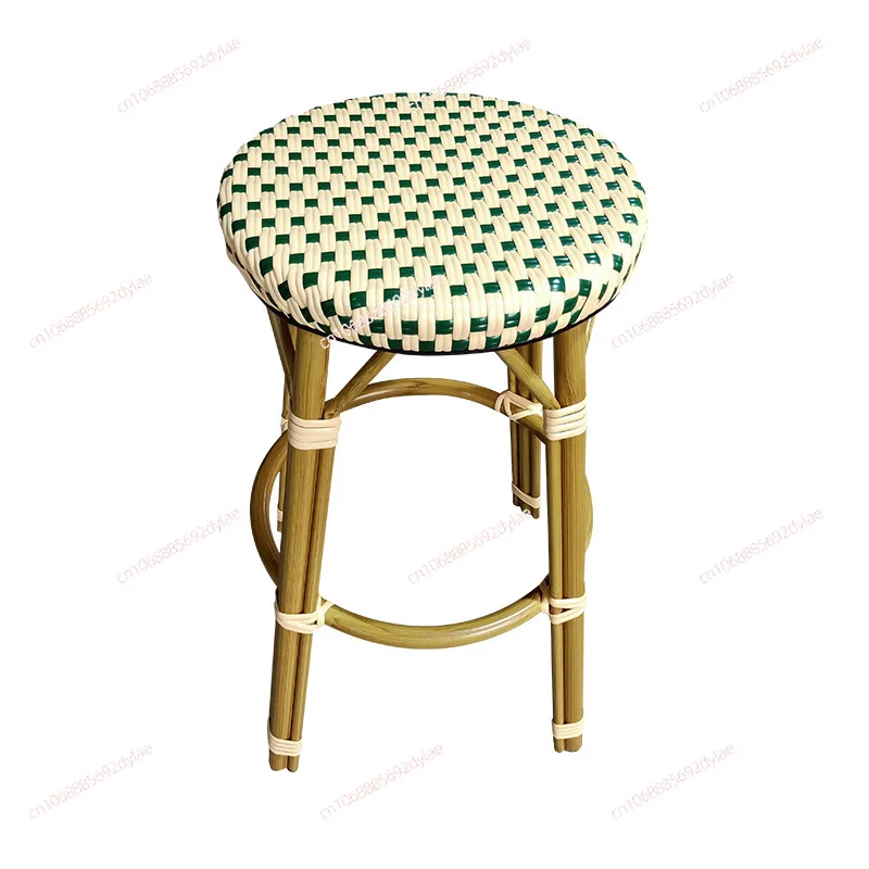 Customized Bar Chairs,  Rattan Woven Outdoor High Stools, Internet Celebrity Coffee Shops, Dining Bars, Retro Bar Chairs