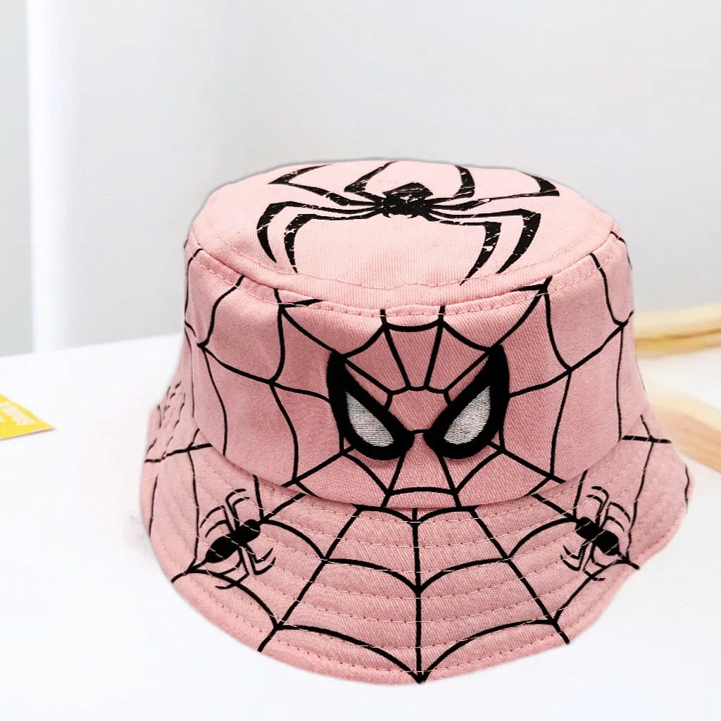 Disney Spiderman Boy Spiderman Fisherman Hat Baby Basin hat Children\'s hat Cartoon children\'s sun hat Holiday gift