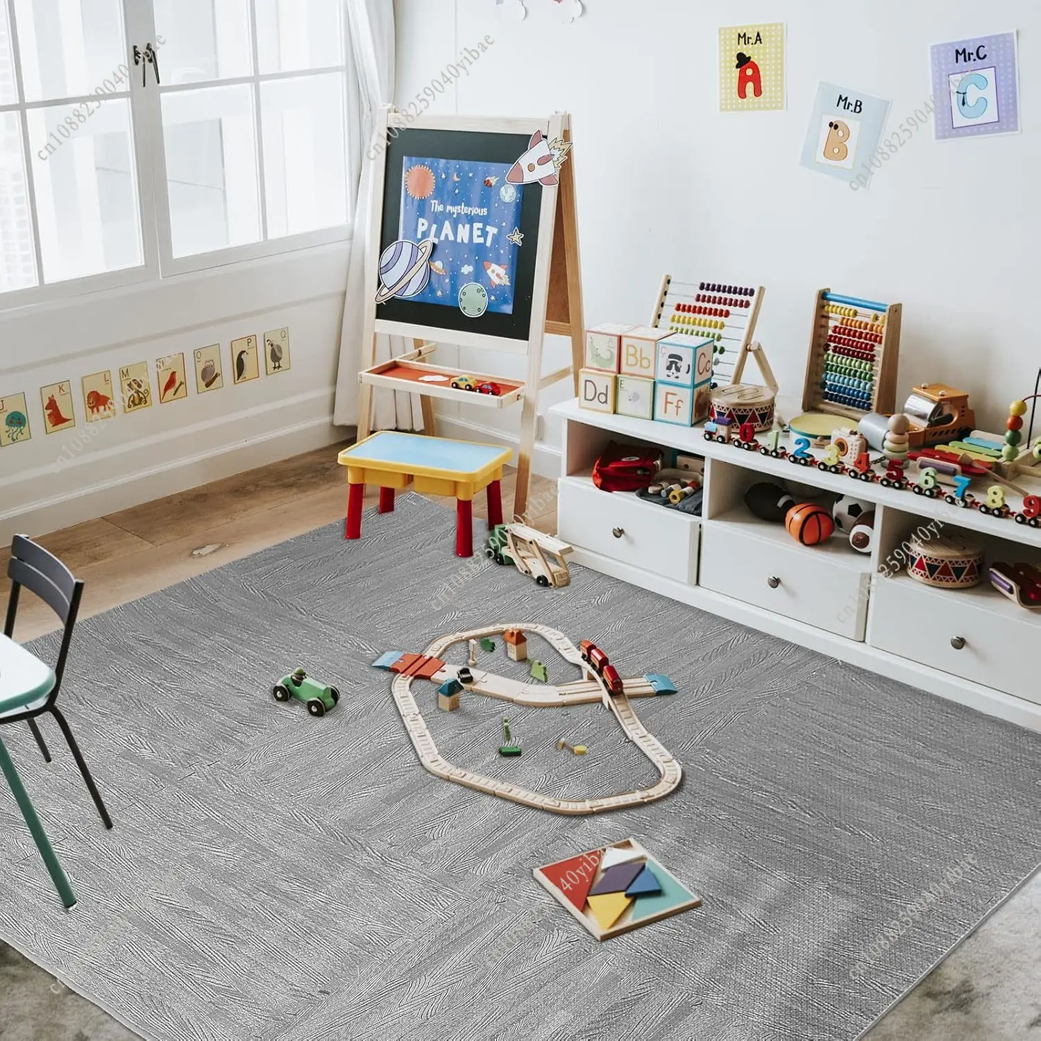 16Pcs Wood Grain Foam Floor Tiles 30x30x1CM EVA Foam Interlocking Floor Tiles Home Space Living Room Puzzle Floor Mat Rug view 4