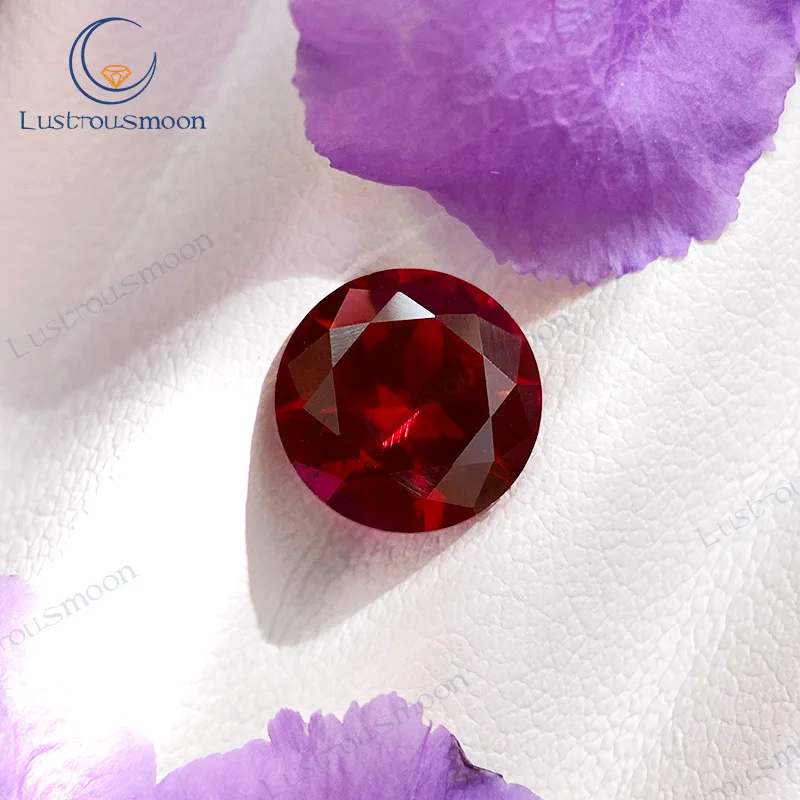 

Lab Grown Ruby Loose Stone Round Cut Pigeon Red Color VVS1 Selectable AGL Certificate TOP Beads Charms for Custom Jewelry Making