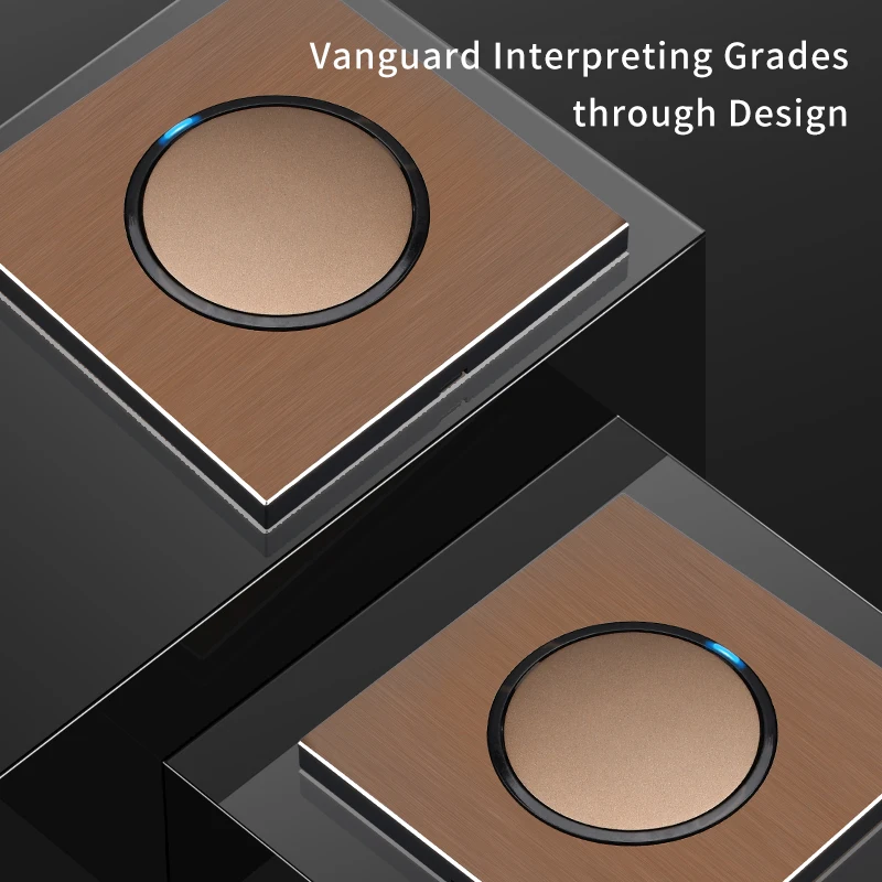 

Wall Light Switch,Reset Button Switch Electrical Socket with LED Indicator High Quality Coffee Color Universal Retro Eu FR 220V