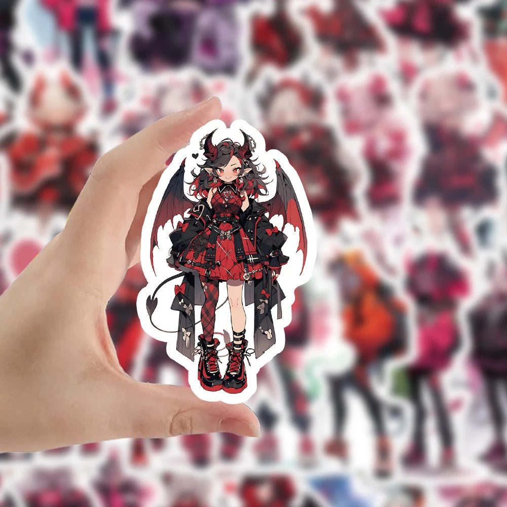 10/30/60pcs Anime gotycki demon Girl naklejki Graffiti naklejki dla dzieci zabawki gitara Notebook Laptop walizka naklejka na samochód