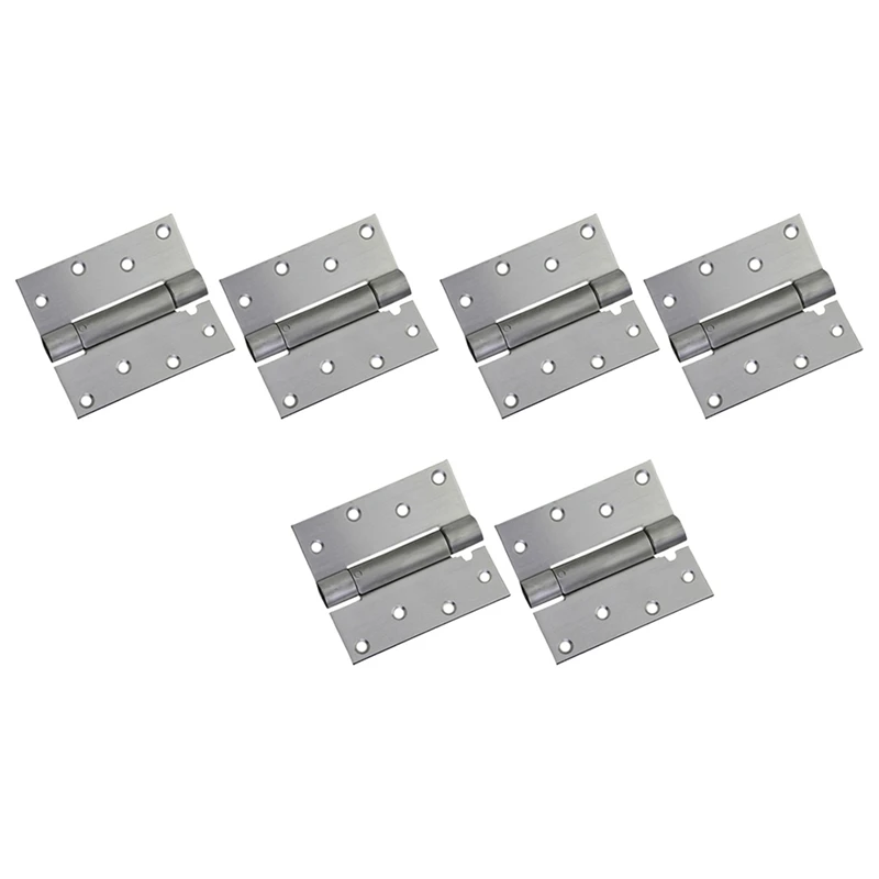 Self Closing Door Hinge, 6 Pack 4 Inch Heavy Duty Square Stainless Steel Mortise Spring Automatic Closer Hinge Hardware