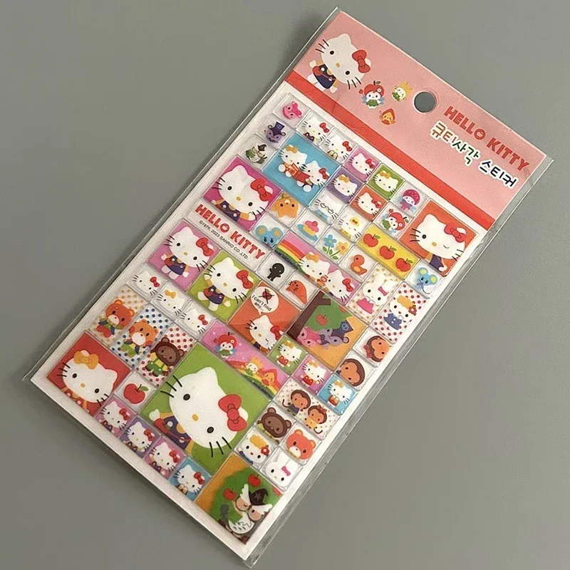 Sanrio Sticker Cartoon Hello Kitty Cute High-Looking Diy Cup Phone Case Storage Box Decoration Waterproof 3D Sticker Girls Gift