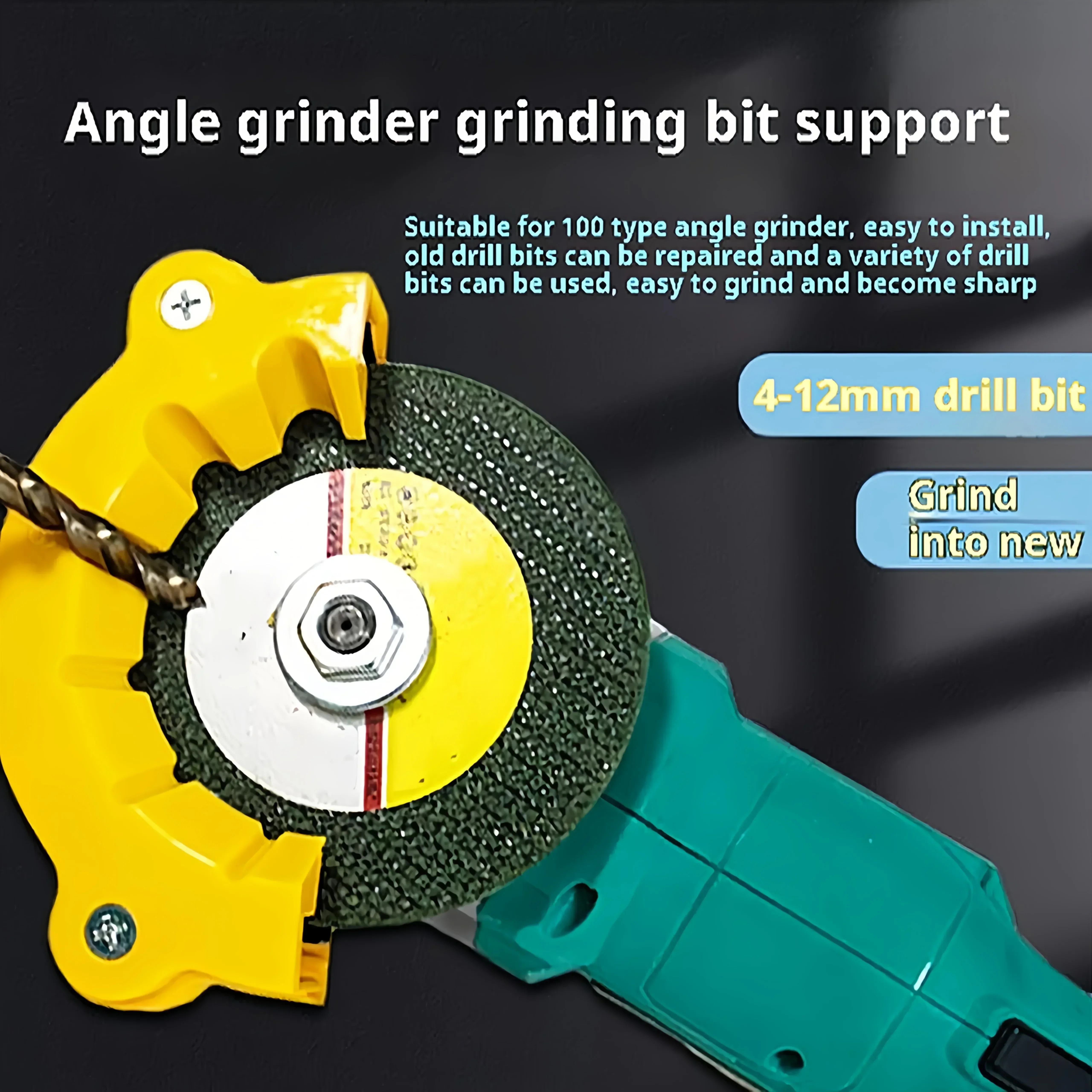 Drill bit sharpener suitable all drill bits, suitable angle accessories, drill bit sharpener Deburr Reamer Dowel