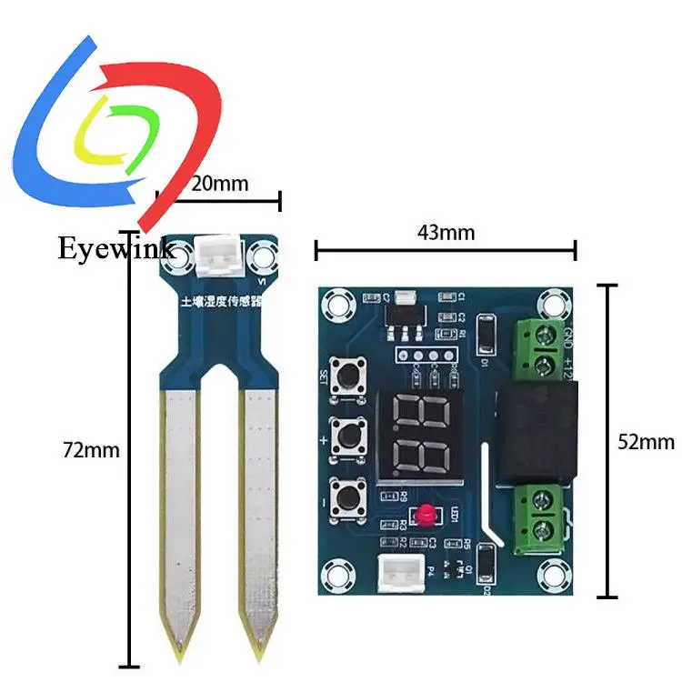 XH-M214 12V Soil Humidity Sensor Controller Irrigation System Automatic Watering Module Digital Display image 6