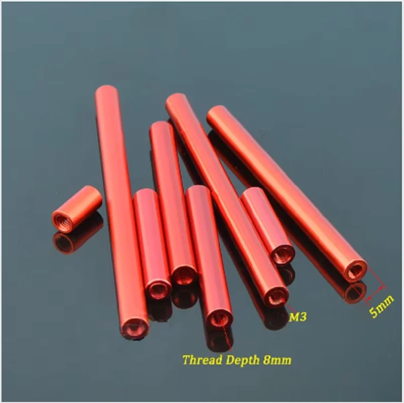 

Espaciador de aluminio m3, espaciador redondo de aluminio rojo o negro para multirotores RC, 10 Uds.