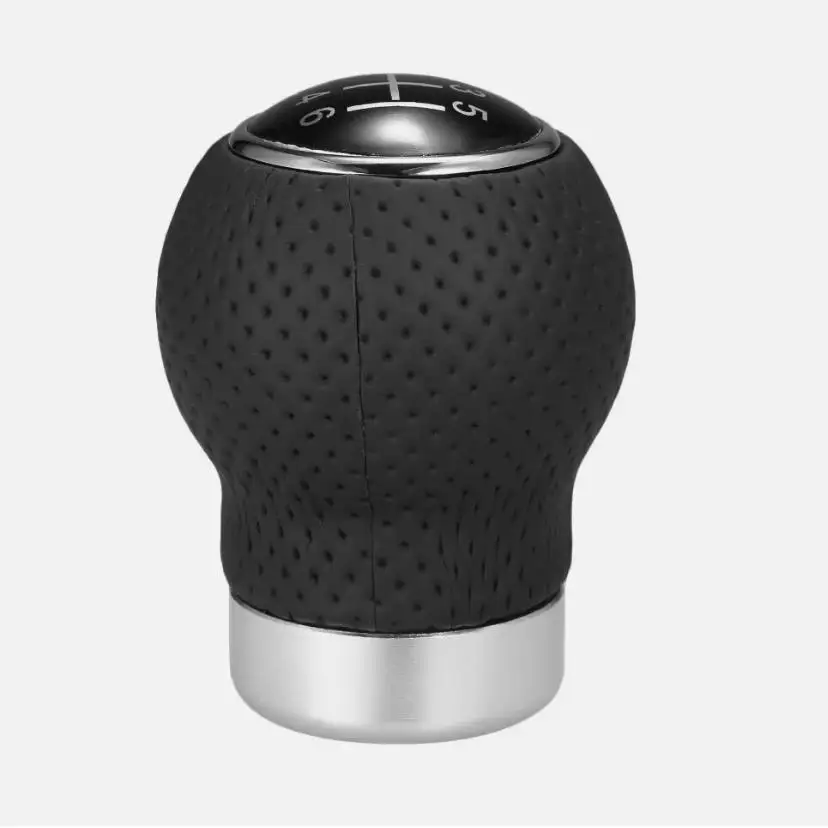 High Quality Universal Manual Car Gear Shift Knob Shifter 6 Speed Lever Durable Black PU Leather Auto Parts