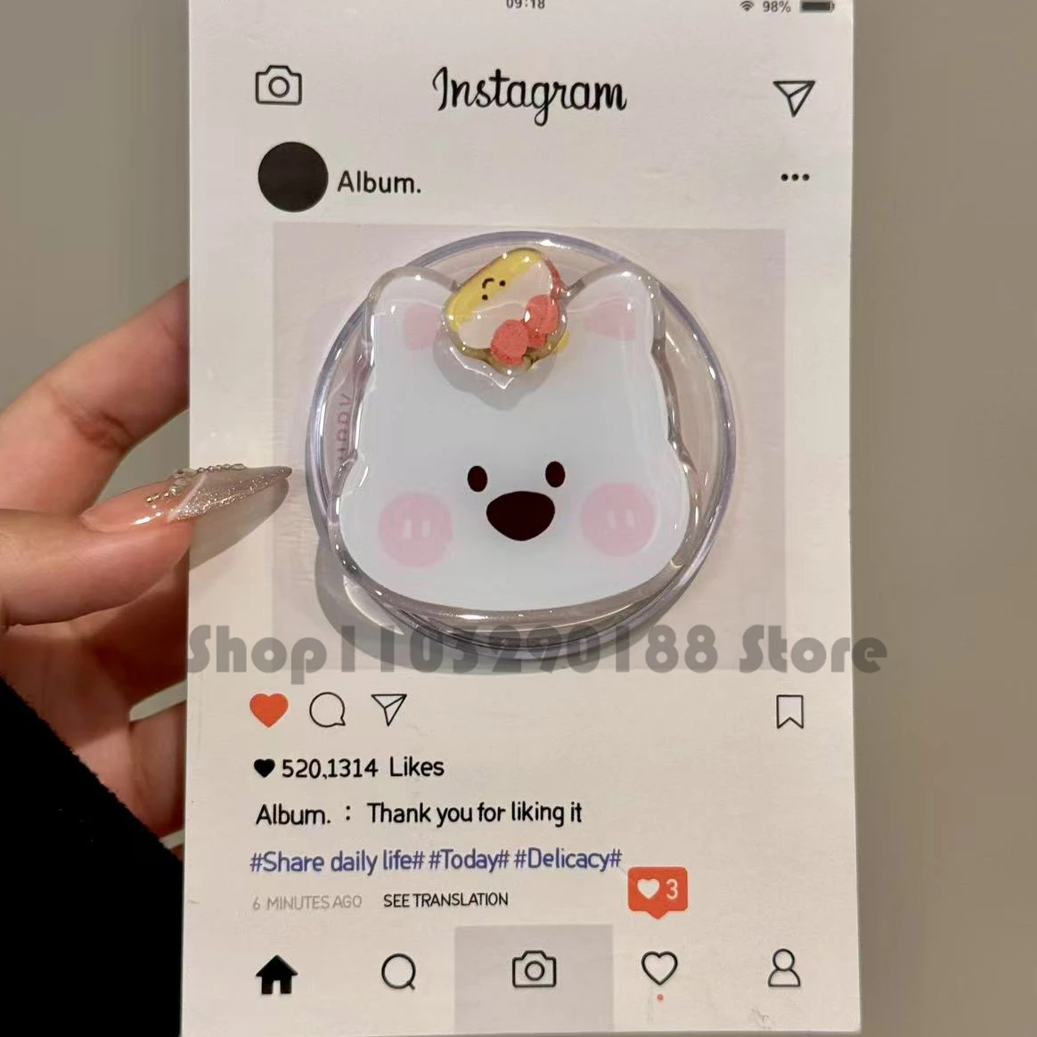 

Korea Cute Cartoon Puppy Rotate Magnetic Holder Grip Tok Griptok Phone Stand Holder Support For iPhone For Pad Magsafe Smart Tok