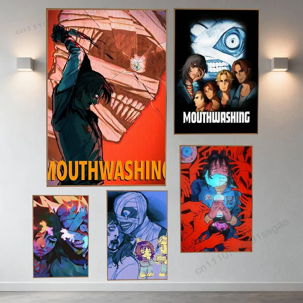 

Hot Game Mouthwashing Poster Retro Paper Sticker DIY Room Bar Cafe Aesthetic Art Wall Painting