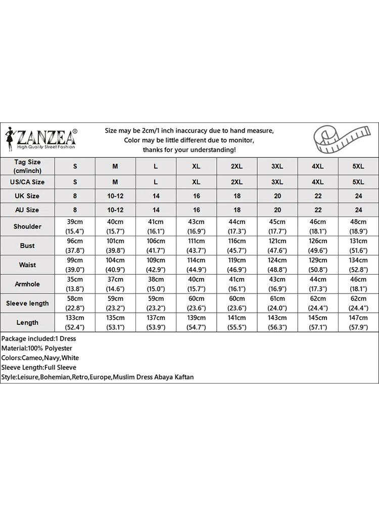 ZANZEA Muslimische Damen Lange Kleider Laterne Langarm Islamische Modest Lose Eid Kleid Blumenstickerei Hijab O-Ausschnitt Abaya Roben