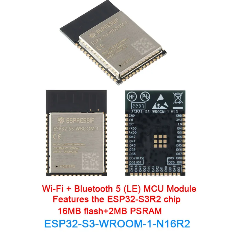1-10Pcs Original ESP32-S3-WROOM-1-N16R2 Wi-Fi+ Bluetooth 5.0 16MB 32-bit dual-core MCU module