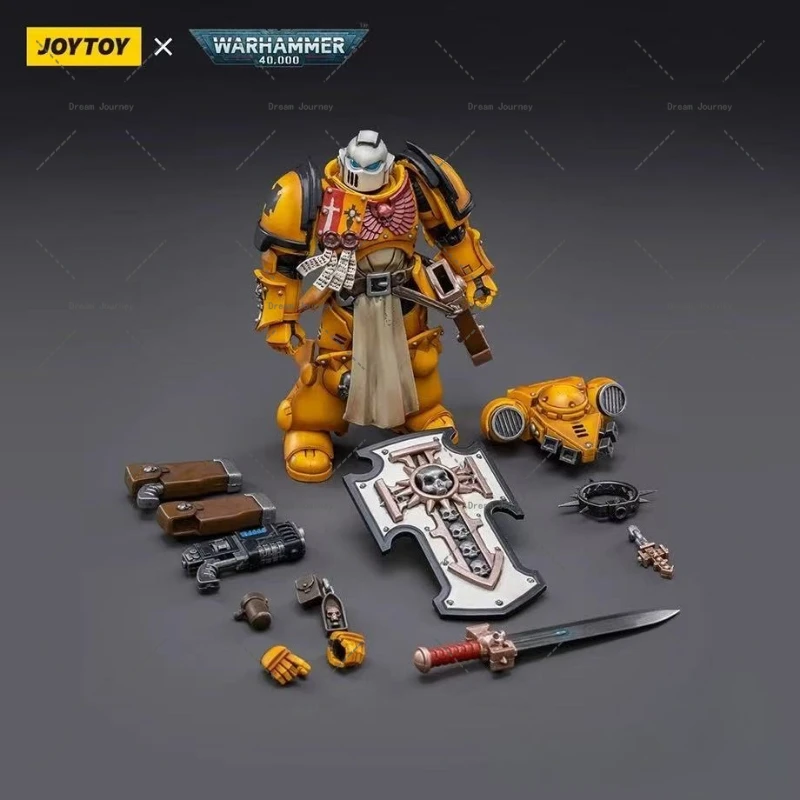 

In stock JOYTOY Warhammer 40k 1/18 Pmaris Space Marines Imperial Fists Bladeguard Veteran Action Doll Toy Collection
