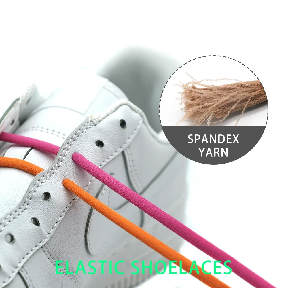 No Tie Shoelaces 1 Pair Elastic Shoe Laces Semicircle Quick Lazy Sneakers Laces Colorful Options Capsule for Kids/Adult Shoelace