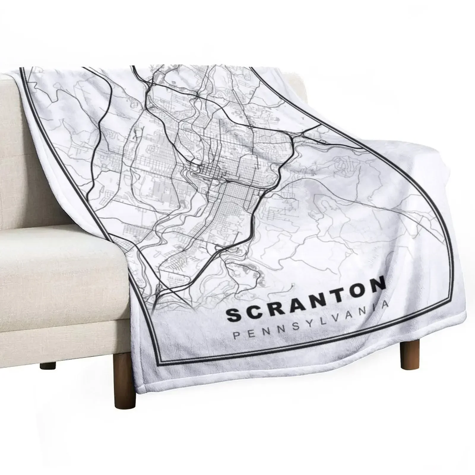 Scranton Map Throw Blanket Moving Hairy christmas gifts Furrys Designers Blankets For Sofas Blankets