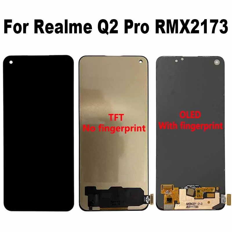 For Realme Q2 Pro 5G RMX2173 LCD Display Touch Screen Digitizer Assembly For Realme Q2 Pro LCD Replacement Parts