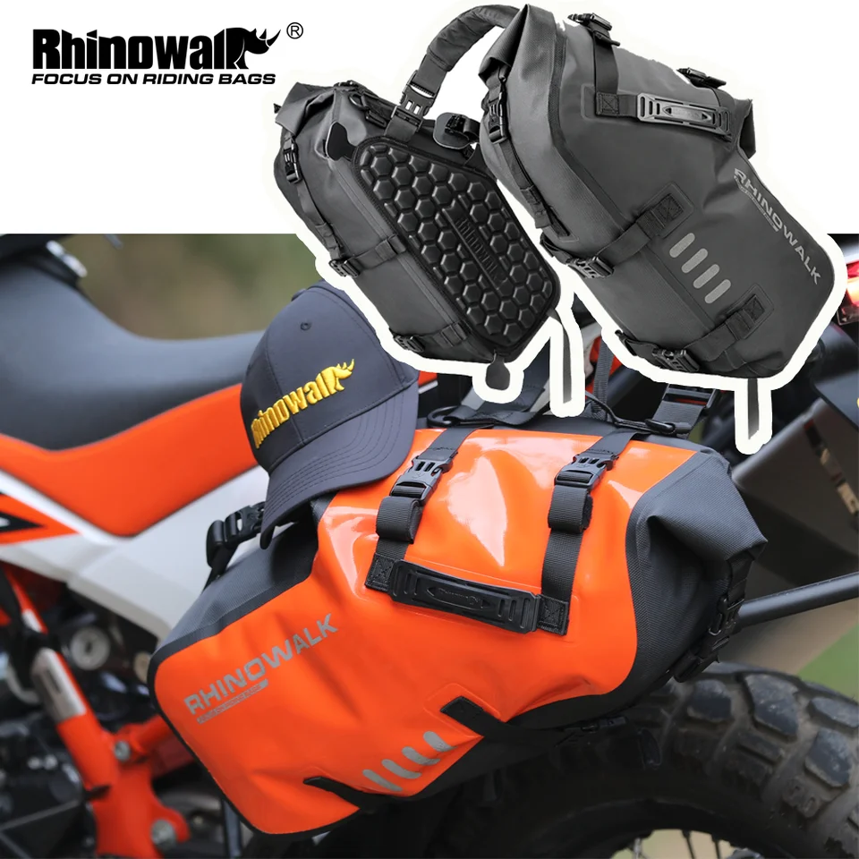 RhinoWeld 自転車 前輪/後輪両用 サイドバッグ２個セット 防水 Rhinowalk オートバイ 2 サイドバッグ 100% 防水 18L/28L/48L