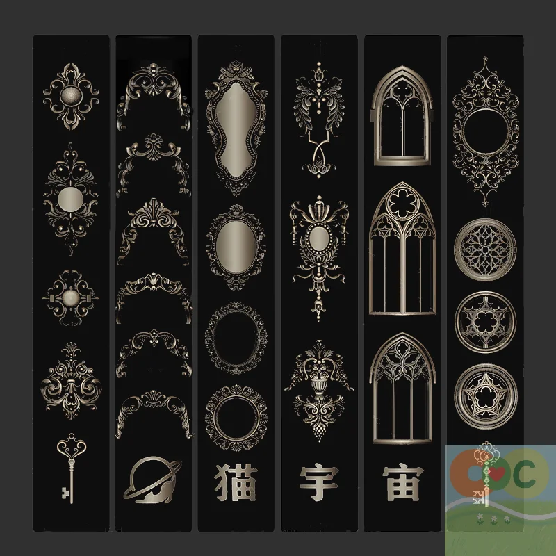 قالب سيليكون حامل شموع ثلاثي الأبعاد بنمط أوروبي عتيق، قالب تصميم شفاف لفن الأظافر بنفسك #4