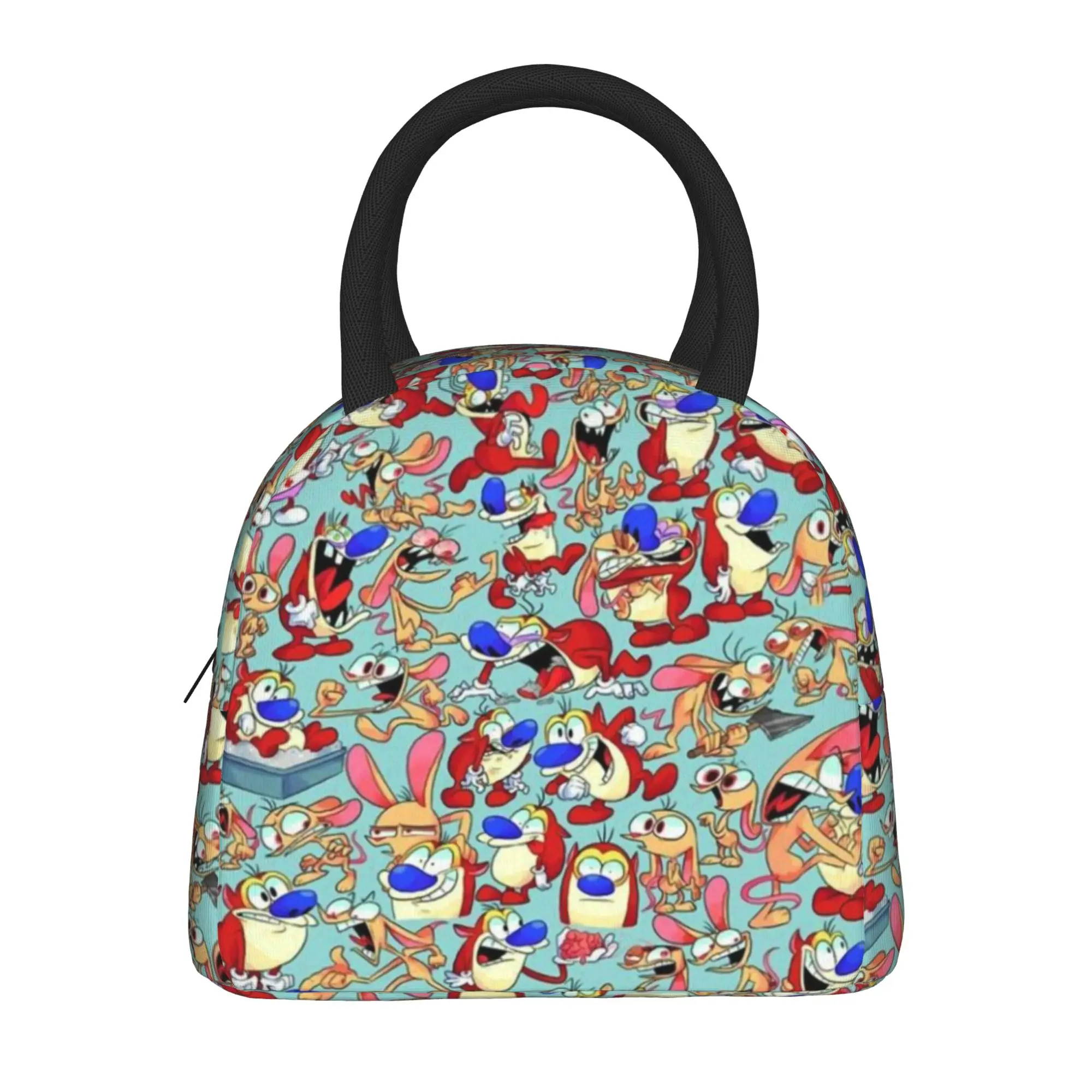 Duo Rucksack Ren & Stimpy  Thermal Insulated Lunch Bag Portable Food Bag Container Men Women Thermal Cooler Lunch Boxes