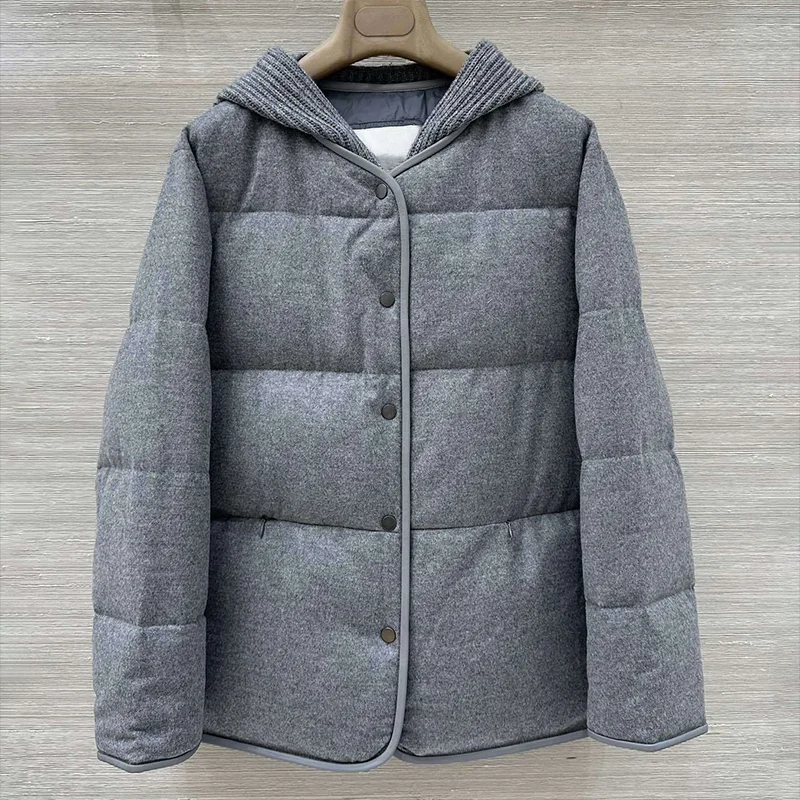 

Высококачественный женский пуховик с капюшоном в стиле пэчворк — теплое и удобное зимнее пальто для женщин 25121338