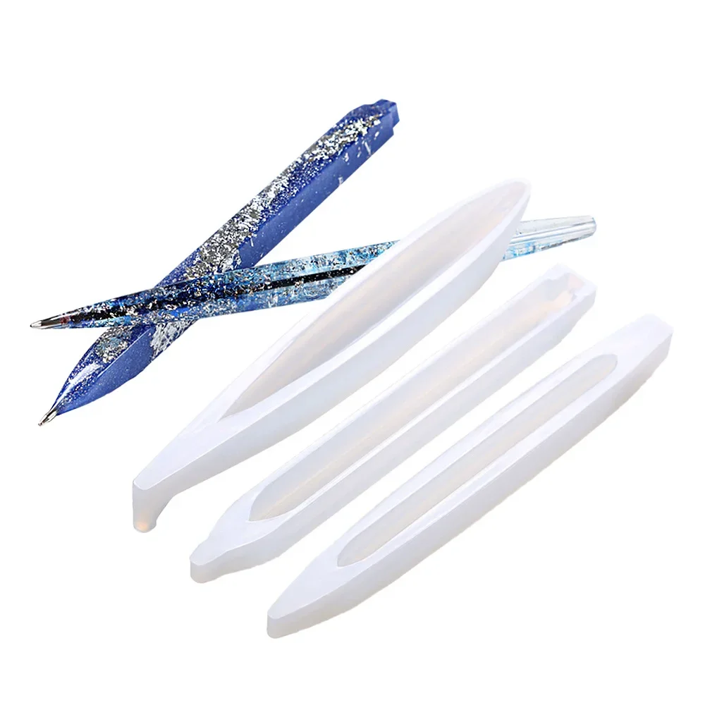 3pcs/Set Pen Silicone Mould Dried Flower UV Epoxy Resin Decorative Ballpoint Pen Mold Casting Resin Molds for Jewelry Making