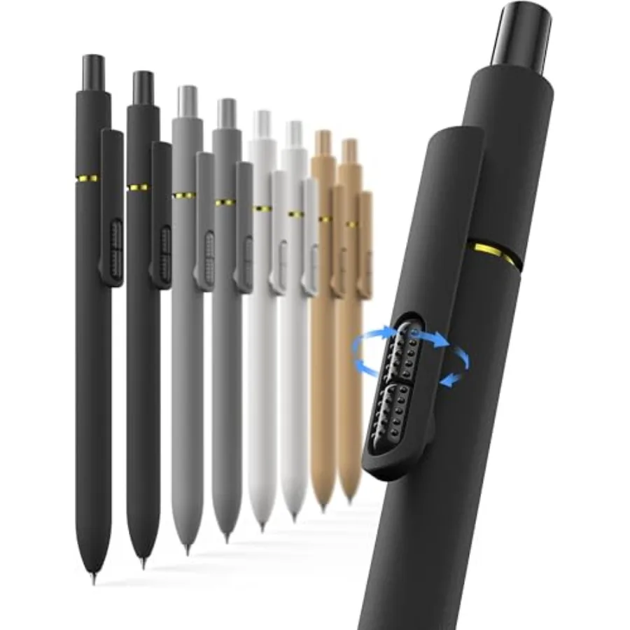 

8 Pcs Gel Pens - 0.7mm Fine Point Smooth Writing Black Ink, Quick-Dry Long Lasting Fidge Pens, School and Office Supplies for M