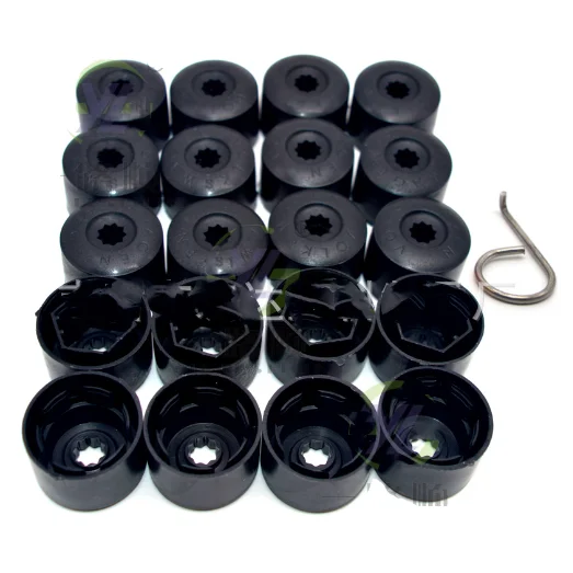 Tire Cap Plastic Black Effective Stem Caps for Cover Protection Tire Car 1SET