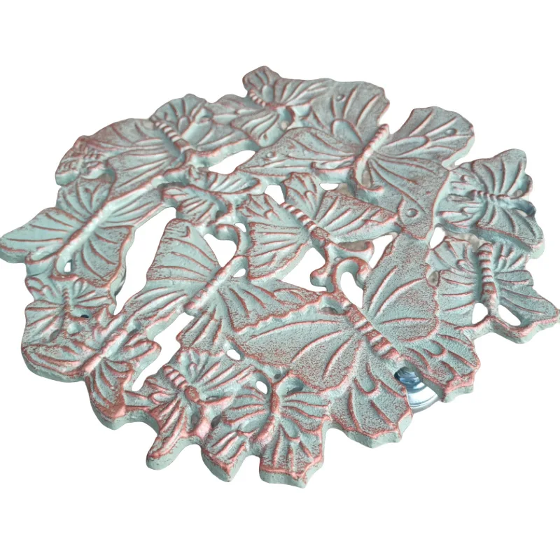 

Thickened European wrought iron movable flower stand with wheel large potted plant round tray garden balcony courtyard green