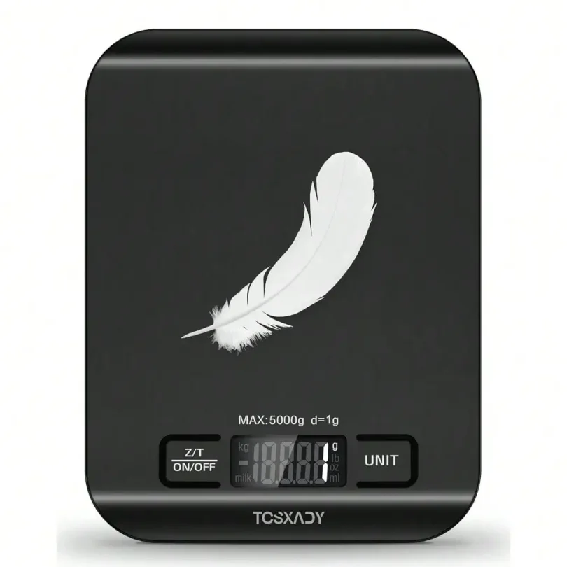 Digital Kitchen Food Scale 11lb Capacity With LCD Display 6 Units Tare Function Compact Design