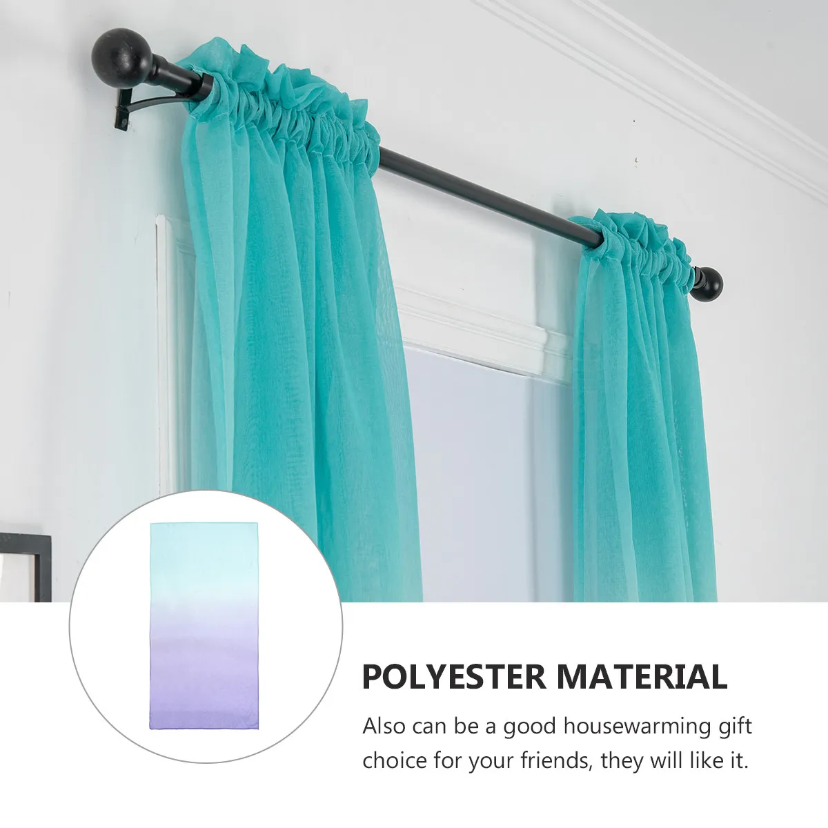 1Pcs Gradient Color Down Polychromatic Light Shielding Window Tulle Multicolor Voile Shading Treatments for Room
