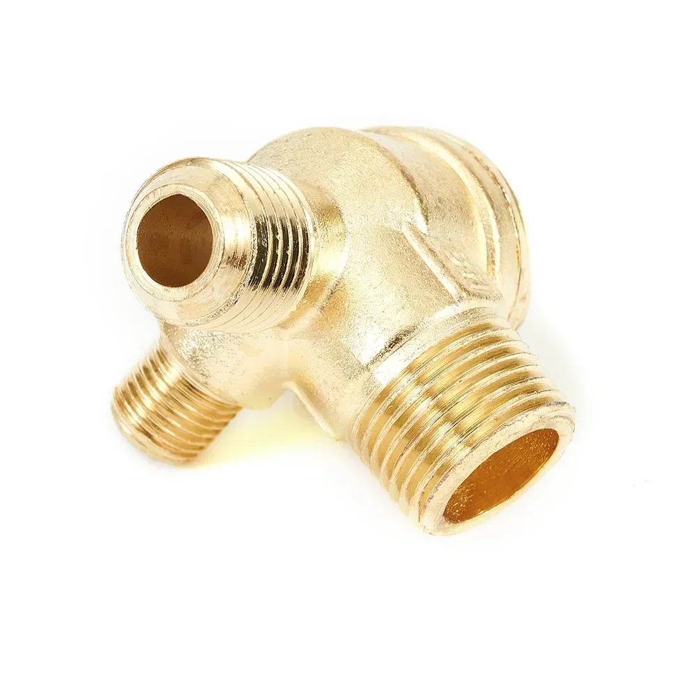 3 Port Check Valve Pipeline Connection Compressor Pneumatic Tank Piston Pump Connector Tool Zinc Alloy Male Thread Adapter Parts