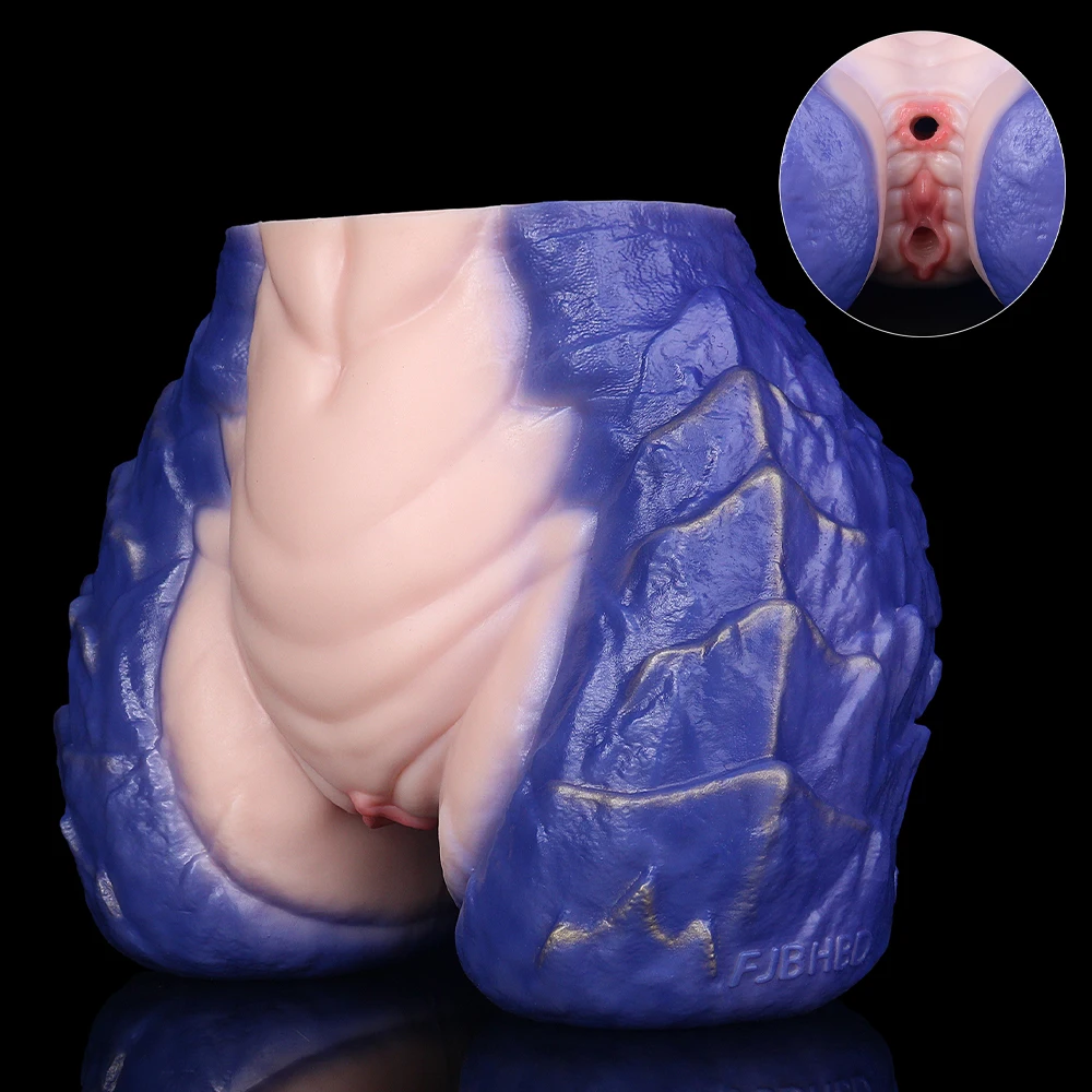 YOCY 8kg Furry Torso Ass Sex Toy Silicone Male Masturbator Dual Channel Anal Vaginal Stroker Realistic Anthro Butt Toy Sex Toys