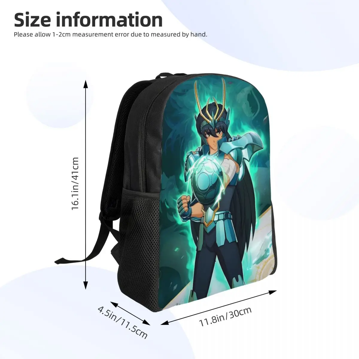 Zaini personalizzati Saintes Seiya Anime Manga per uomo donna Borsa da scuola per college resistente all'acqua Stampa Bookbag