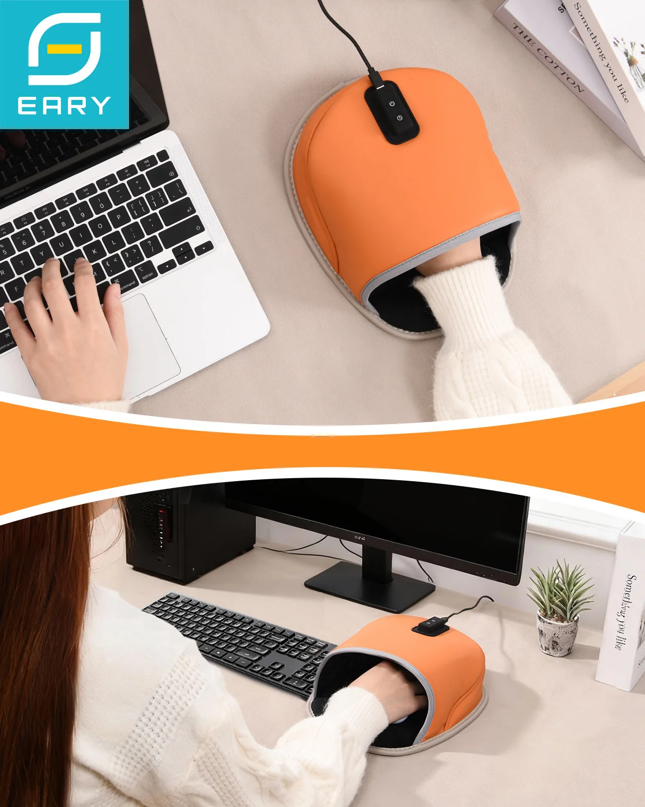 

Eary 3 Settings Heated Mouse Pad Hand Warmer 5V/2A USB-C Hand Warming for Office Home Computer Laptop Gifts for Men Women Friend