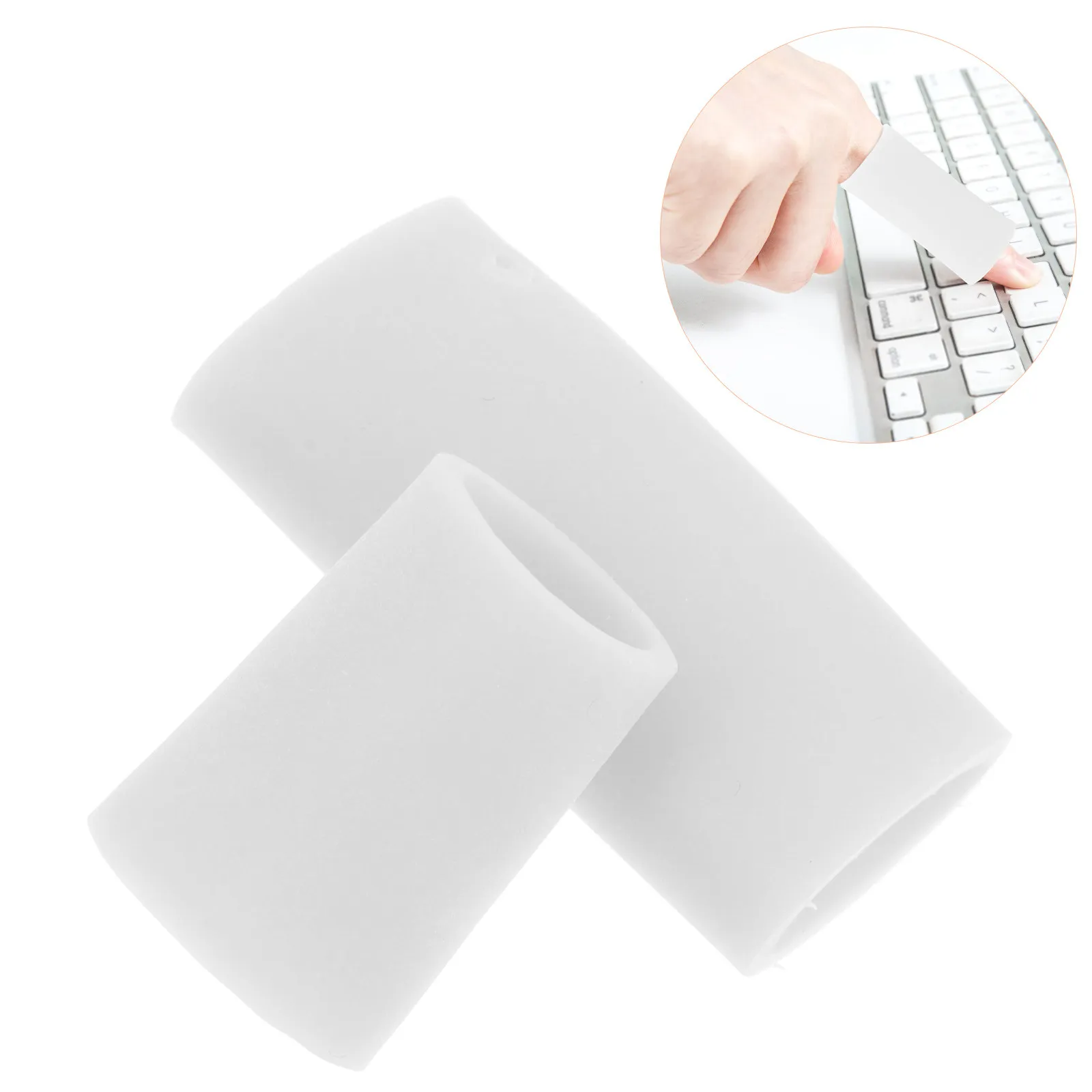 

2Pairs Finger Protection Silicone Gel Thumb Covers Comfortable Reusable Finger Sleeves for Daily Use Typing Cooking Gaming