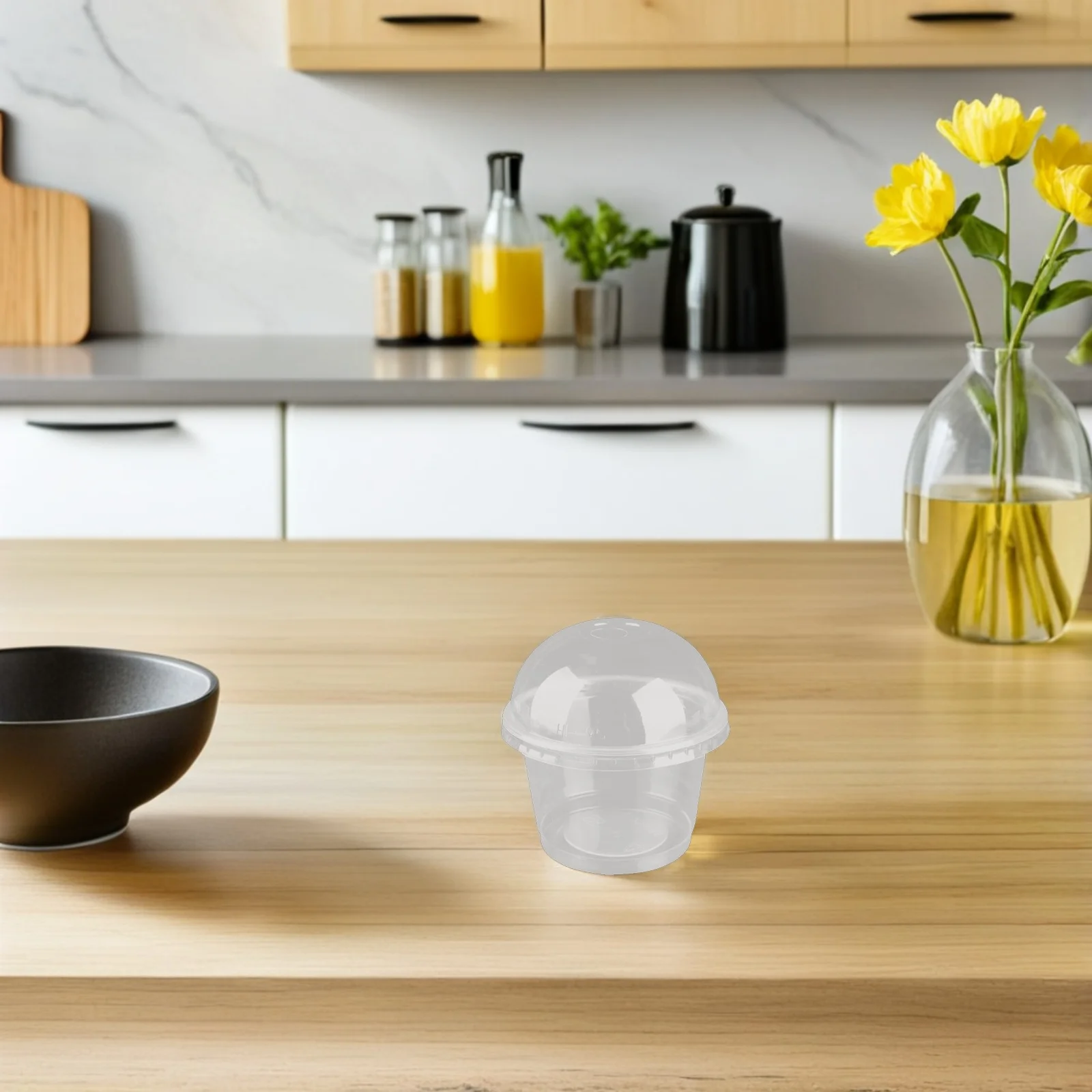 

20pcs Dessert Cups Pudding Jelly Mousse Plastic Transparent Disposable Cups With Lids For Cake Salad Fruit Storage Party Wedding