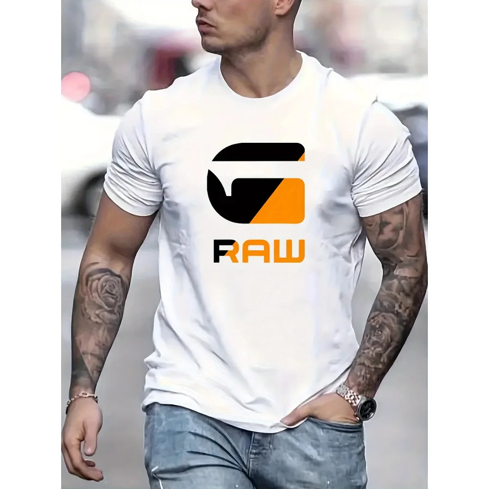 3 قطع تي شيرت رجالي بطبعة خام - 100% بوليستر بأكمام قصيرة ورقبة دائرية تي شيرت صيفي مع نسيج، ملابس خارجية غير رسمية