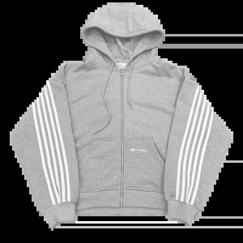 2025 Y2k New HCW Sports Two Piece Set Men and Women Harajuku Hip Hop Striped Embroidered Zipper Hoodie Fashion Sweats eqs9X