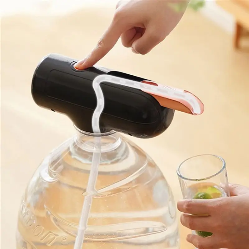 A84X-Smart Drinking Water Pump Retractable USB Charging Quick Water Discharge Ease Of Use For Bottled Water White Silver