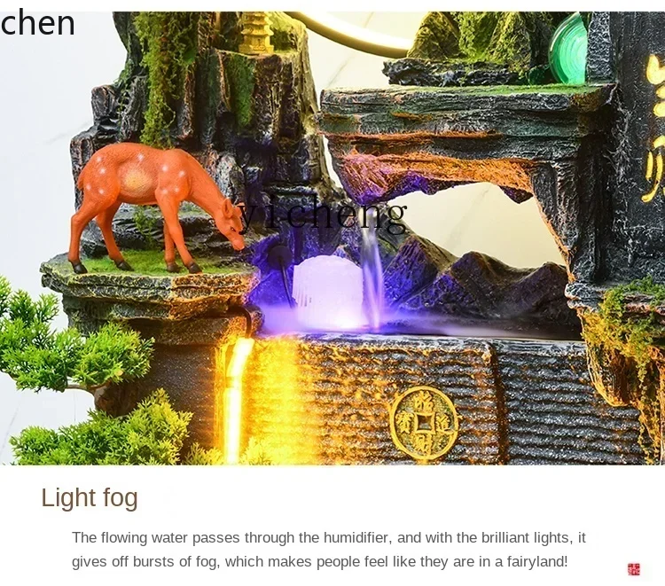 rockery flowing water makes money ornament water fountain lucky feng shui wheel living room balcony decoration - view 5