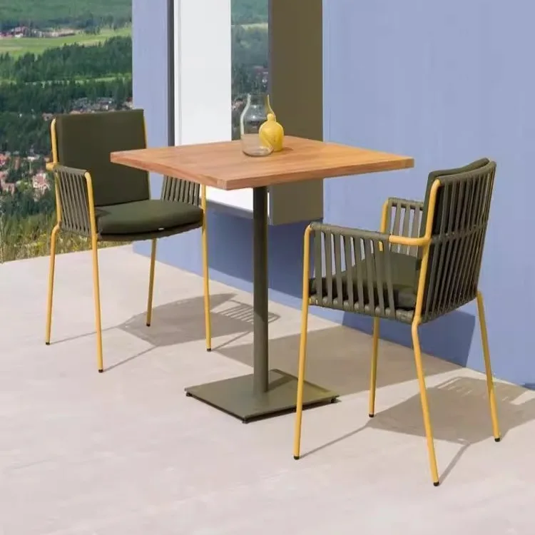 Courtyard Terrace Restaurant Rattan Waterproof Outdoor Bar Table and Chair Terrace Balcony Leisure Garden Rattan Chair