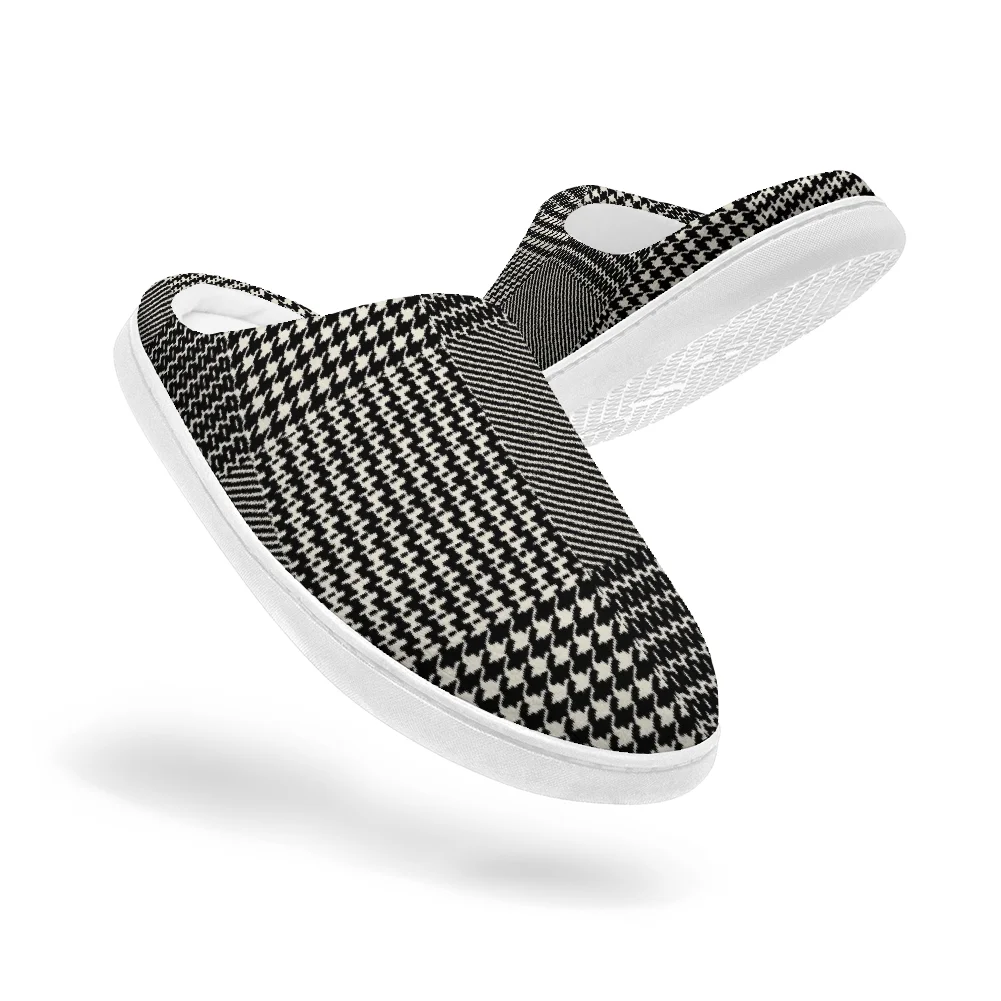 

Classic striped cotton slippers, high quality plush casual warm slippers, winter home cotton slippers