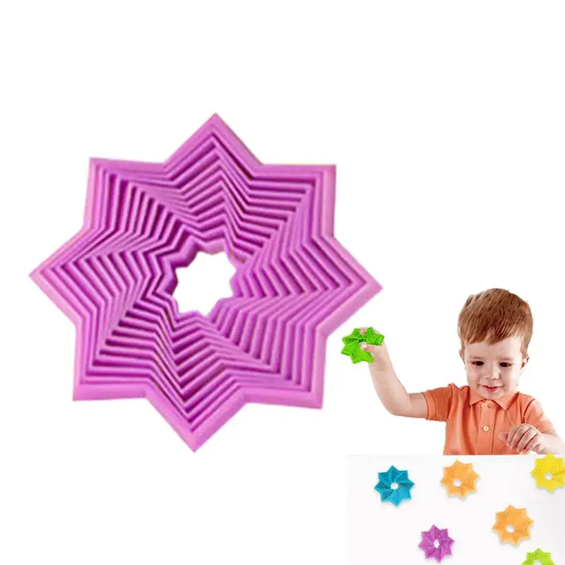 

3D Stress Block Toy Building Blocks Sensory Toys Stress Reliever 3D Transformation Block Octagonal Star Desk Decor Goodie Bag