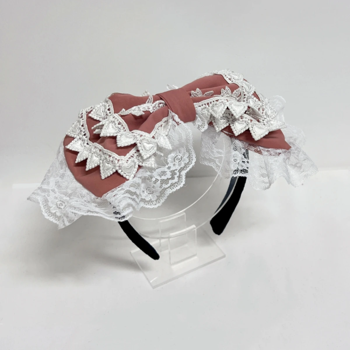 빅 보우 카와이 헤어 후프 빅토리아 레트로 레이스 헤드밴드 스위트 애니메이션 로리타 메이드 티 파티 코스프레 헤드드레스 B2263