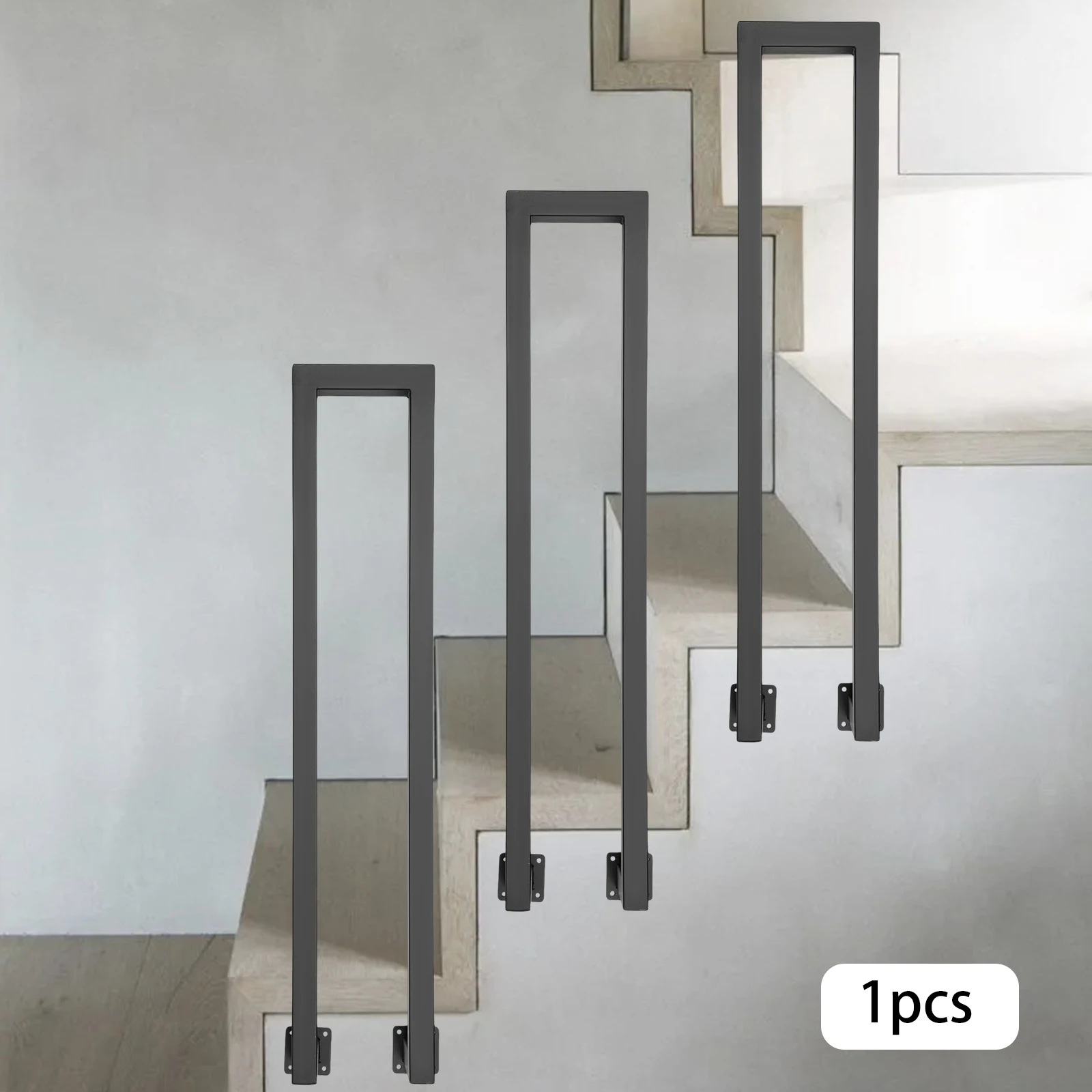 ราวจับบันไดรูปตัวยู 1 ชิ้น ราวจับข้างบันไดแบบติดตั้งด้านข้าง ราวตกแต่งกันลื่นเพื่อความปลอดภัยสำหรับผู้สูงอายุและเด็ก