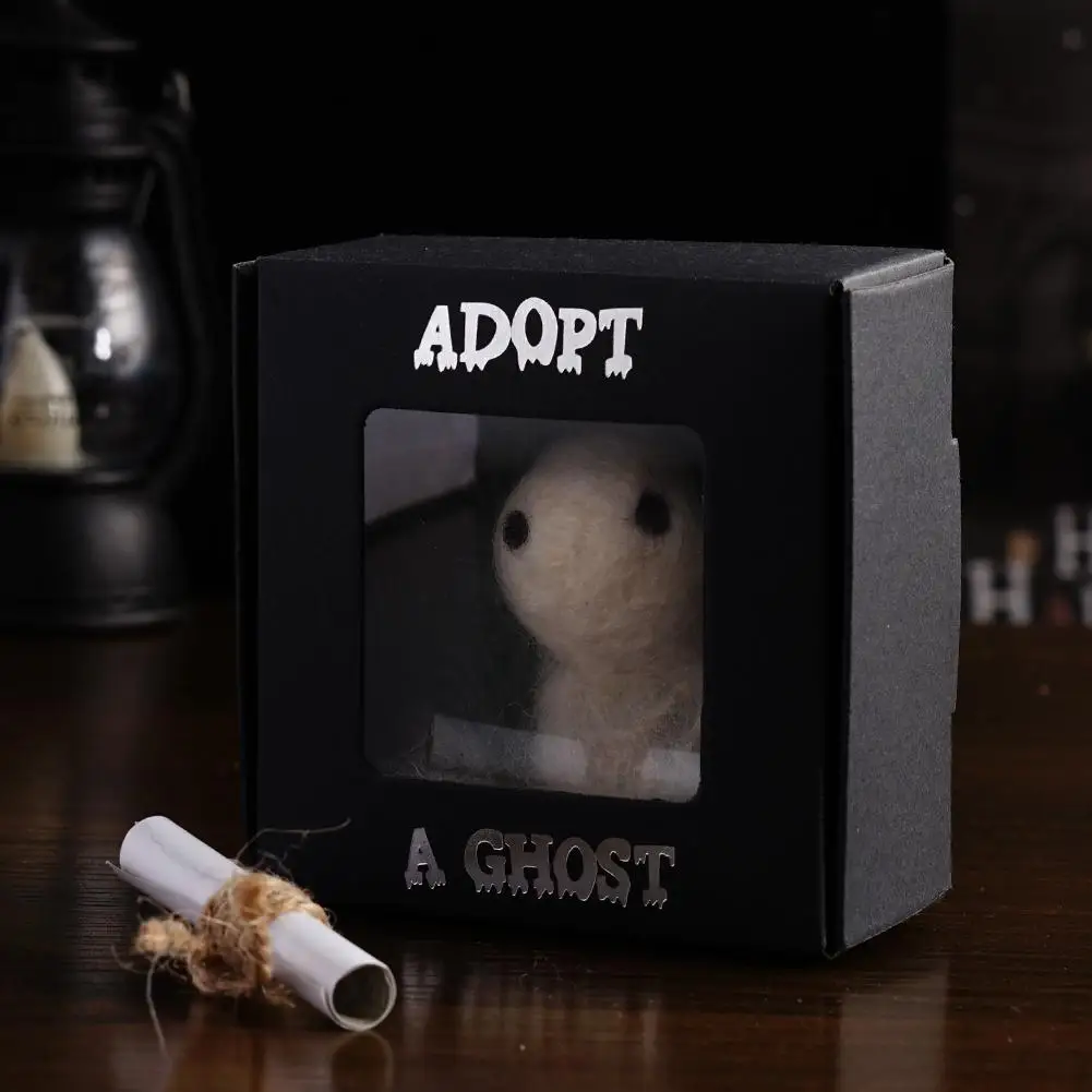 1set Halloween Adopt A Ghost Doll With Book Of Contract Halloween Spooky Pocket Ghost Toy For Family Friend Neighbor Gift