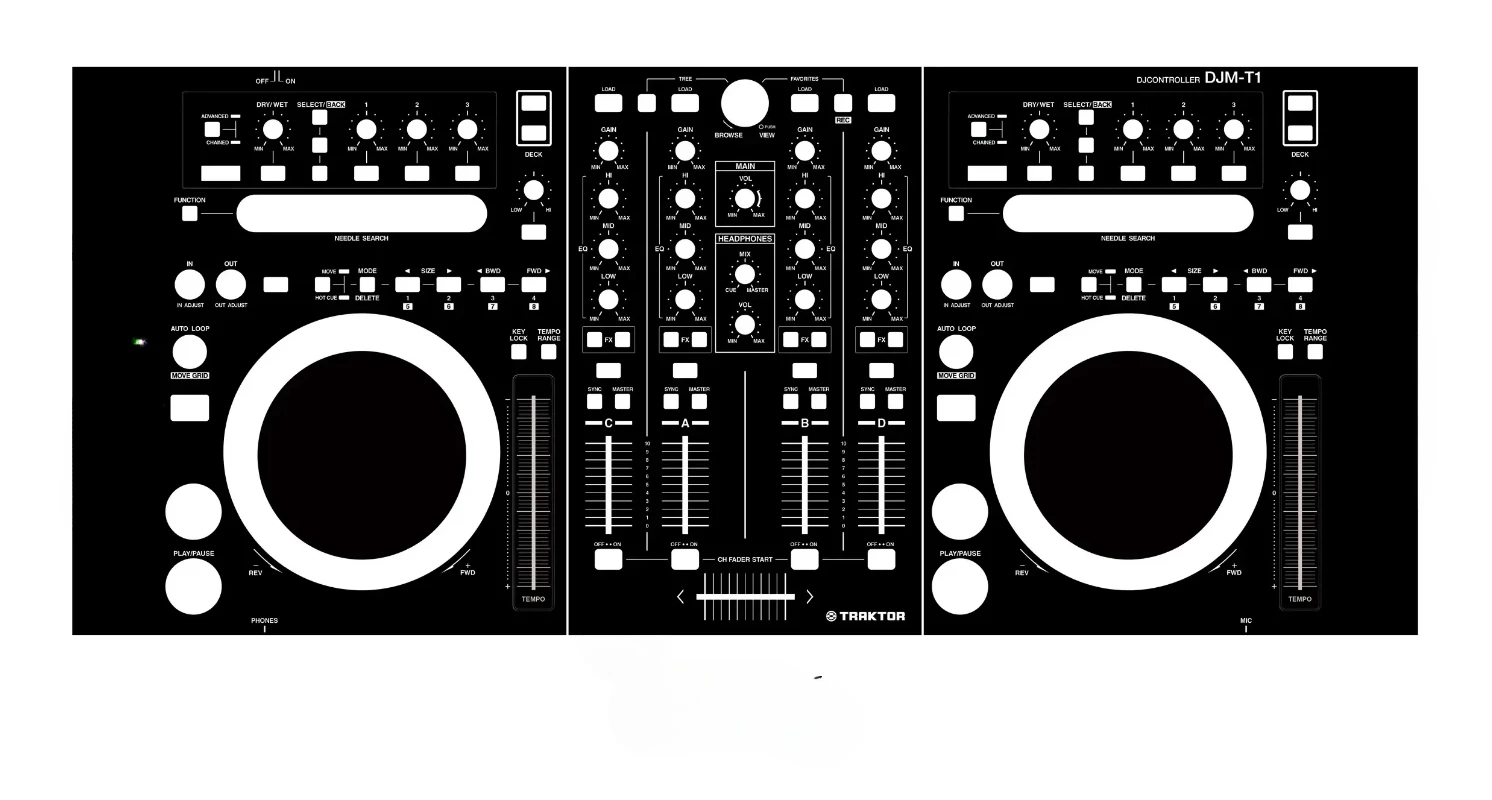 DDJ-T1 Skin DJ Controller Panel Mask Colorful Film